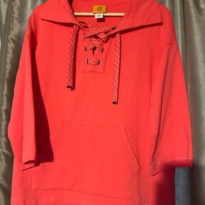 Ruby Rd. Red Lace-Up Sweater